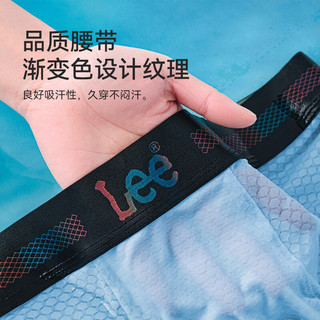 Lee 10A抑菌凉感冰丝平角内裤 浅绿+浅灰+深蓝 3条装 4XL