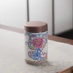 棠门 家用旅行便携式掐丝银茶叶罐