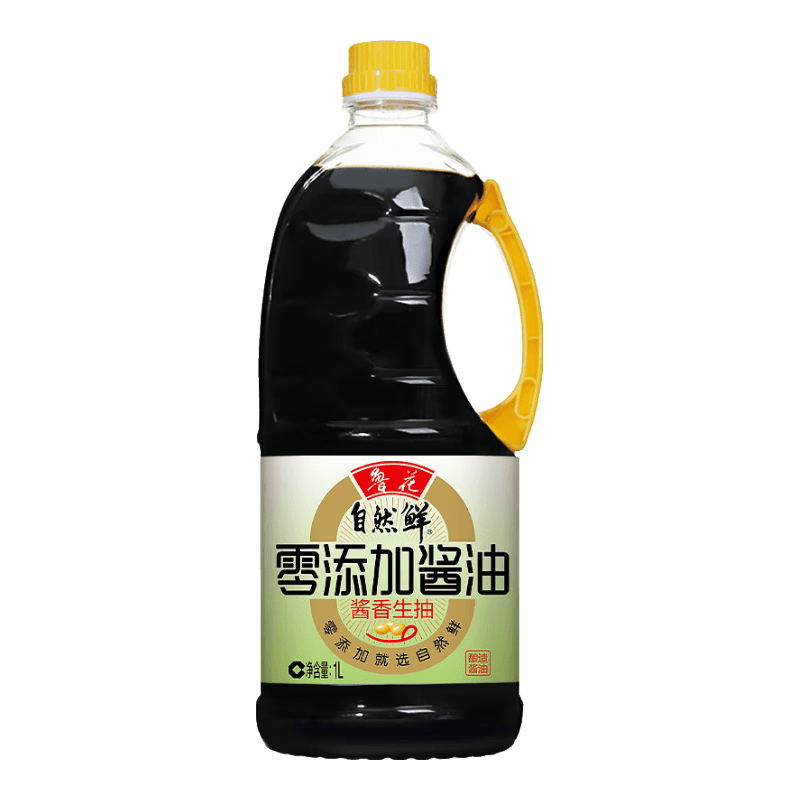 鲁花 自然鲜零添加系列 0添加防腐剂 特级生抽酱油 1L