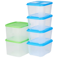 特百惠(Tupperware)保鲜盒6件套食品级冰箱储物收纳盒蔬果肉类800ml*2+700ml*4色