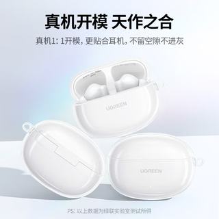 绿联 HiTune T6s 主动降噪 白色 蓝牙耳机+半透明保护套装