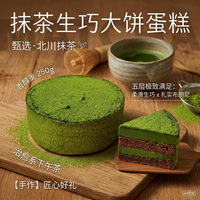 今日必买：鲜京采 抹茶生巧乳酪大饼 4寸250g装