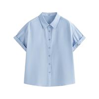 INMAN/茵曼 纯棉小飞袖短袖衬衫