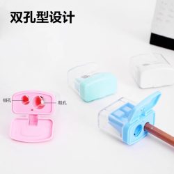得力 铅笔刀削笔机三角笔大口径粗杆粗铅笔削笔器小学生儿童双孔卷