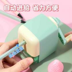 得力 大口径卷笔刀小学生专用幼儿园自动进铅手摇多功能铅笔削笔机
