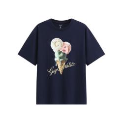 Gap 男女装夏季款印花大logo短袖T恤宽松时髦上衣 海军蓝 883714 M (170/92A) 亚