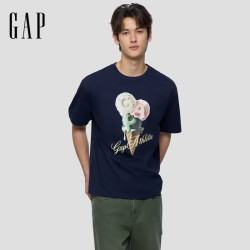 Gap 男女装夏季款印花大logo短袖T恤
