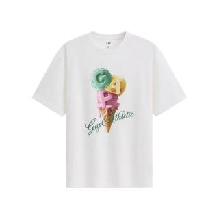 Gap 印花大LOGO短袖T恤 白色 M