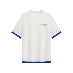 Gap 866074 印花大logo 宽松 白色 L码 男士短袖T恤