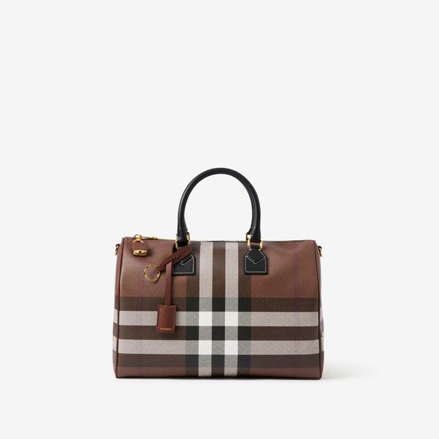 BURBERRY 【一包两背】意大利制格纹手提斜挎保龄球包 中号 81122251