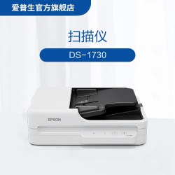 爱普生 DS-1730 赠2年送修服务，共享3年 A4 ADF+平板高速彩色文档扫描仪 30页60面 .