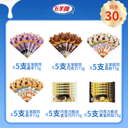 五羊牌 Wuyang 五羊牌 国产联名冰淇淋经典脆筒+脆皮巧克力雪糕 73g*20+78g*10