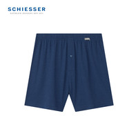 SCHIESSER/舒雅 男士棉汉麻透气阿罗裤家居短裤睡裤 E9/24453X 蓝色 XL