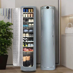 旋尔玛 圆形家用门口简易收纳柜 6层99cm+灯 直径40包上楼免安装