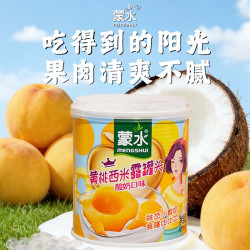 蒙水（MENGSHUI）酸奶黄桃西米露水果罐头312g*6整箱装休闲零食低脂新鲜水果捞
