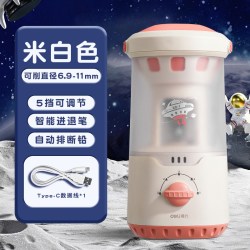 得力 全自动削笔机自动削笔刀电动削笔器大口径卷笔刀粗杆大三角铅笔转笔刀小学生幼儿园男孩女孩削笔机套装