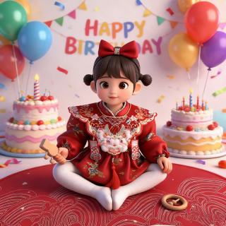 贝乐蒂 婴幼儿童生日古风汉服云肩装饰假领 璎珞流苏