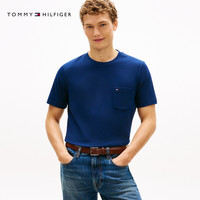 TOMMY HILFIGER 男士纯棉平纹针织正肩短袖T恤