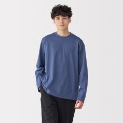 無印良品 MUJI 无印良品 天竺织圆领长袖T恤 男装