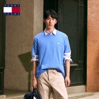 TOMMY HILFIGER 男士纯棉刺绣正肩短袖T恤