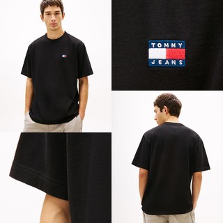 TOMMY HILFIGER 男士纯棉刺绣正肩短袖T恤