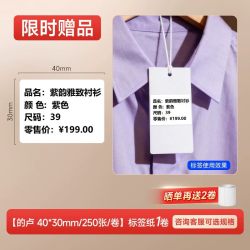 驰腾 221B服装吊牌标签打印机小型商用合格证不干胶贴纸价签二维码日期女装店价格手持打码器条码热敏标签机