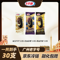 五羊牌雪糕 五羊牌黑金凤梨金玉巧巧流金蓝莓脆皮冰淇淋雪糕30支整箱2310g冷链包邮