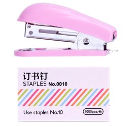 得力 小号订书机便携式办公小书机10号订书器基础型订书器迷你小型书钉中小学生简约装订机