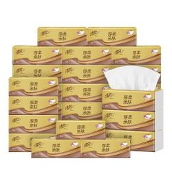 清风 抽纸4层M码家庭装囤货纸巾家用纸餐巾纸批发整箱24包
