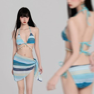 朵乐滋 女士泳衣2025新款高级感海边度假三件套分体纯欲性感游泳装