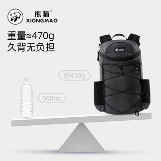山系熊猫 A75BB32225 轻量防泼水 浅米灰 双肩背包