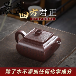 景盏 宜兴原矿无添加手工紫砂壶紫泥家用茶具