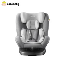 ZazaBaby 儿童安全座椅婴儿宝宝0-12岁 汽车用isofix接口360旋转 灰色