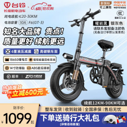 台铃 新国标代驾车折叠电动自行车铝合金锂电池助力电瓶车户外超长续航汽车级动力电芯 高配6减震