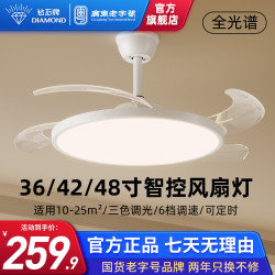 钻石牌 钻石牌超薄隐形吊扇灯2026年新款1级能效风扇灯餐厅卧室电风扇灯