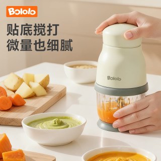 波咯咯 辅食机钢刀头宝宝料理机婴儿多功能研磨家用小型搅拌机