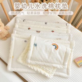 新生儿柔软纯棉0-12个月婴儿枕安抚豆豆平枕婴幼儿小枕垫透气枕头