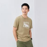 佐丹奴 纯棉圆领短袖T恤 男士