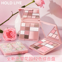 HOLD LIVE HOLDLIVE巴黎花园升级版12色大盘眼影 早八综合盘低饱和渐变腮红