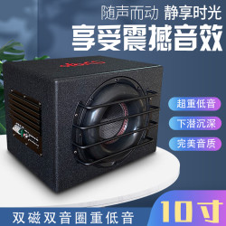 响印车载低音炮有源10寸双磁双音圈大功率喇叭12V汽车后尾箱音响改装 （配套线材）10英寸
