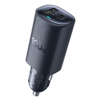 倍思 双口100W车载充电器 点烟器快充头 A+C接口