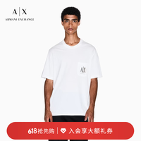 Armani Exchange 阿玛尼 男女同款 宽松刺绣 纯棉T恤  (尺码偏大，建议拍小一码)