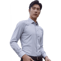 雅戈尔 VLDP119723DBY 免烫全棉格子 灰色 40 男士衬衫