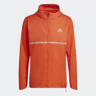 adidas 男款字母印花连帽拉链长袖夹克