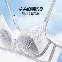 爱慕 性感花卉蕾丝侧收舒适承托薄杯内衣文胸女