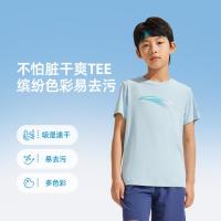安踏 速干易去污男童短袖中大童运动休闲T恤透气上衣儿童短袖安踏童装
