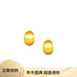 周大福 丝绒水滴造型足金黄金耳钉 EOF1919