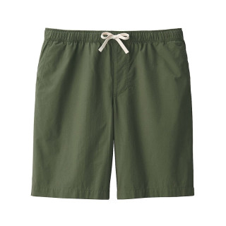 無印良品 MUJI 男式 短裤 纯棉全棉 裤子 休闲裤 AED10A3S 卡其绿 L