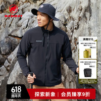 MAMMUT Comfort 男士户外徒步舒适轻便轻量防泼水软壳夹克外套 黑色 S