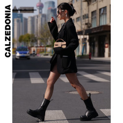 Calzedonia 黑色渔网袜网纹连裤袜